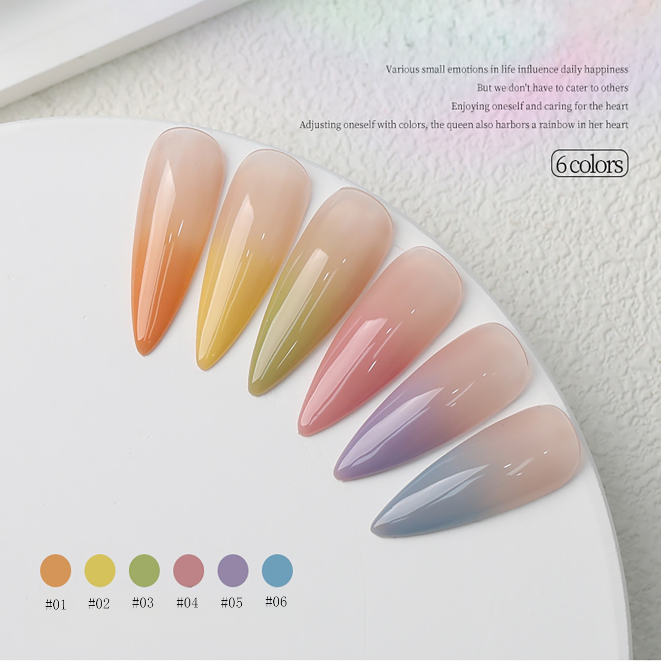 1-6pcs PSK New Macaron Candy O - Nail Art Yellow ulasan dan harga