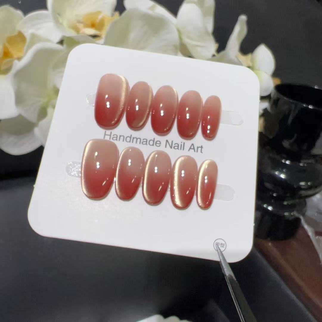 10pcs Light Luxury Handmade Sh - Nail Art Red Wine ulasan dan harga