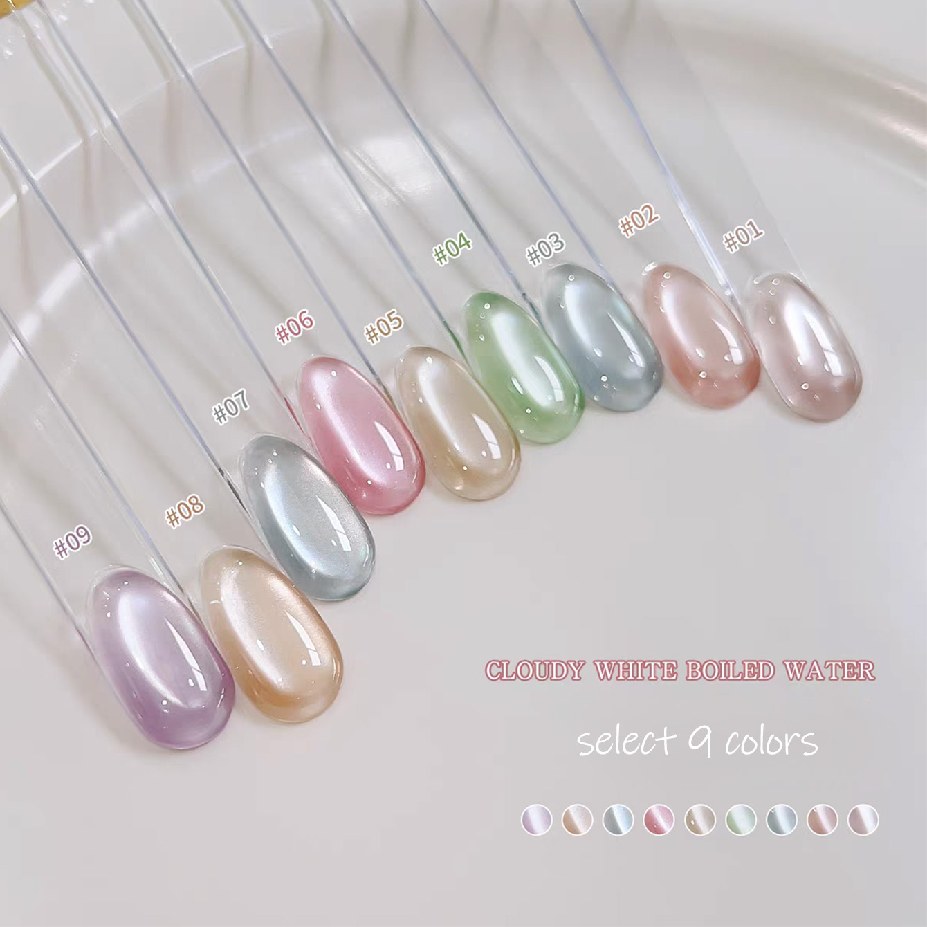 SHAKA 1pcs Clear Cloudy White  - Nail Art Cat Eye Pink ulasan dan harga