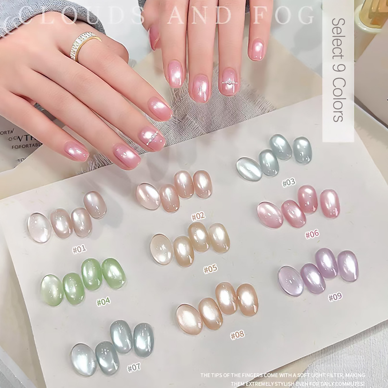 SHAKA 1pcs Clear Cloudy White  - Nail Art Cat Eye Pink ulasan dan harga