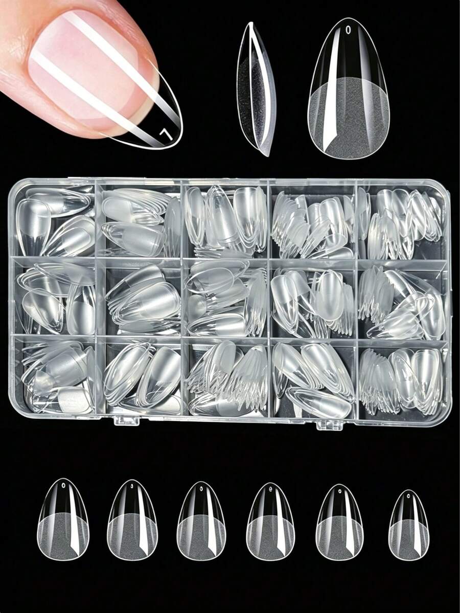 330pcs Short Almond Acrylic Ma - Nail Art Fake Nails ulasan dan harga