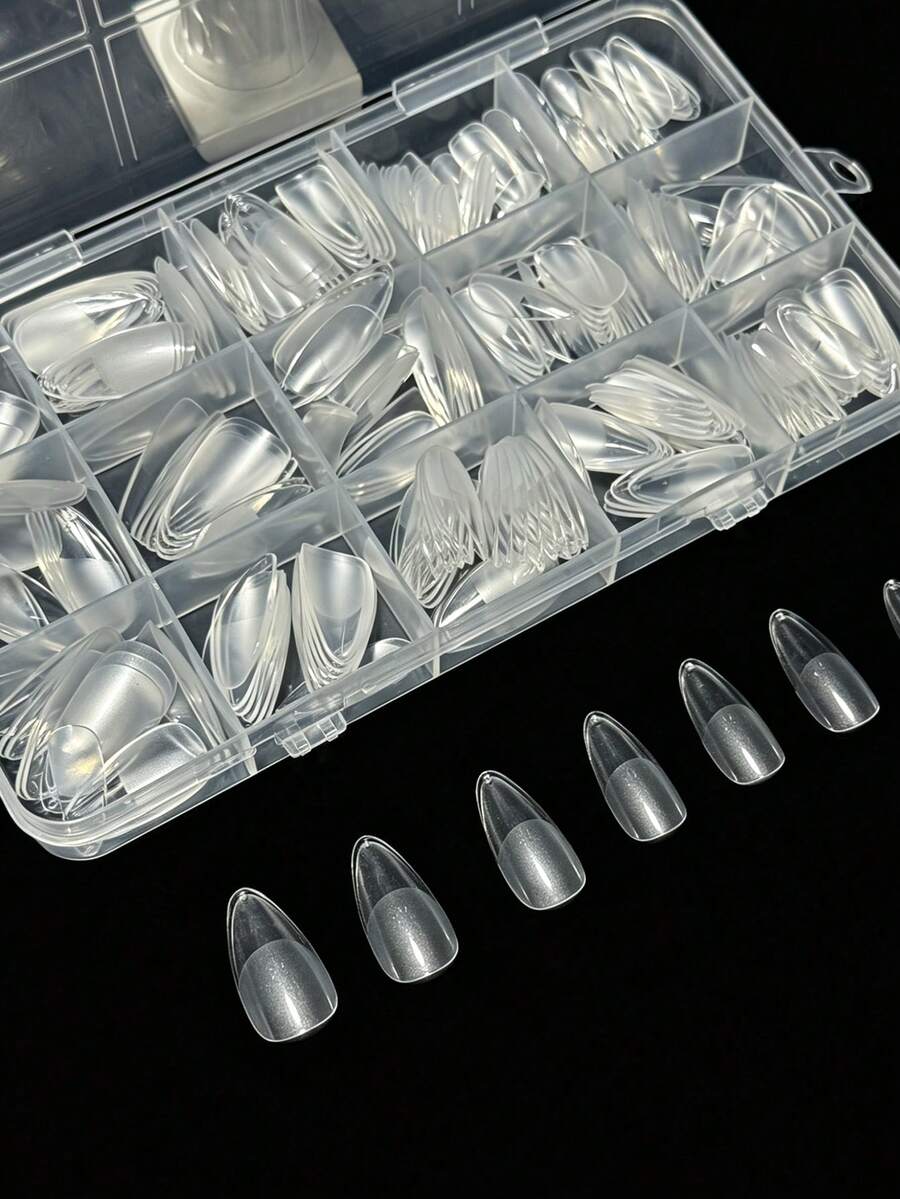 330pcs Short Almond Acrylic Ma - Nail Art Fake Nails ulasan dan harga